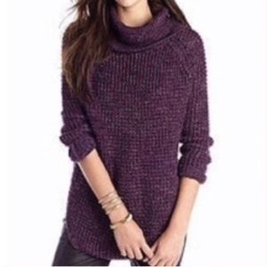 Free people Dylan tweedy turtleneck sweater purple